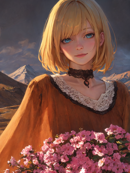 39469-1877258408-(realistic,painting_style,) mature, amelia watson, virtual youtuber, short hair, blonde, choker, masterpiece, best quality, cowb.png